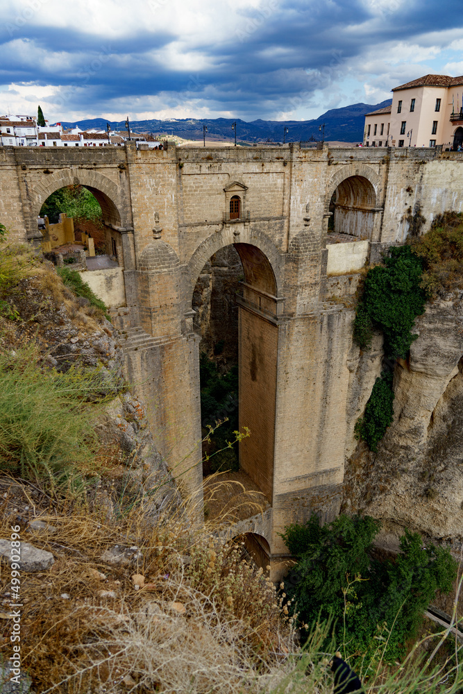 Panoramic view of the Puente Nuevo (Ronda, Spain)