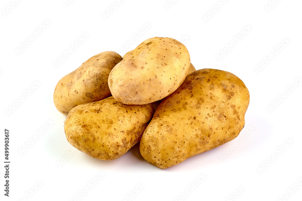 Washed potatoes, organic potato, isolated on white background. Washed potatoes, organic potato, isolated on white background.
