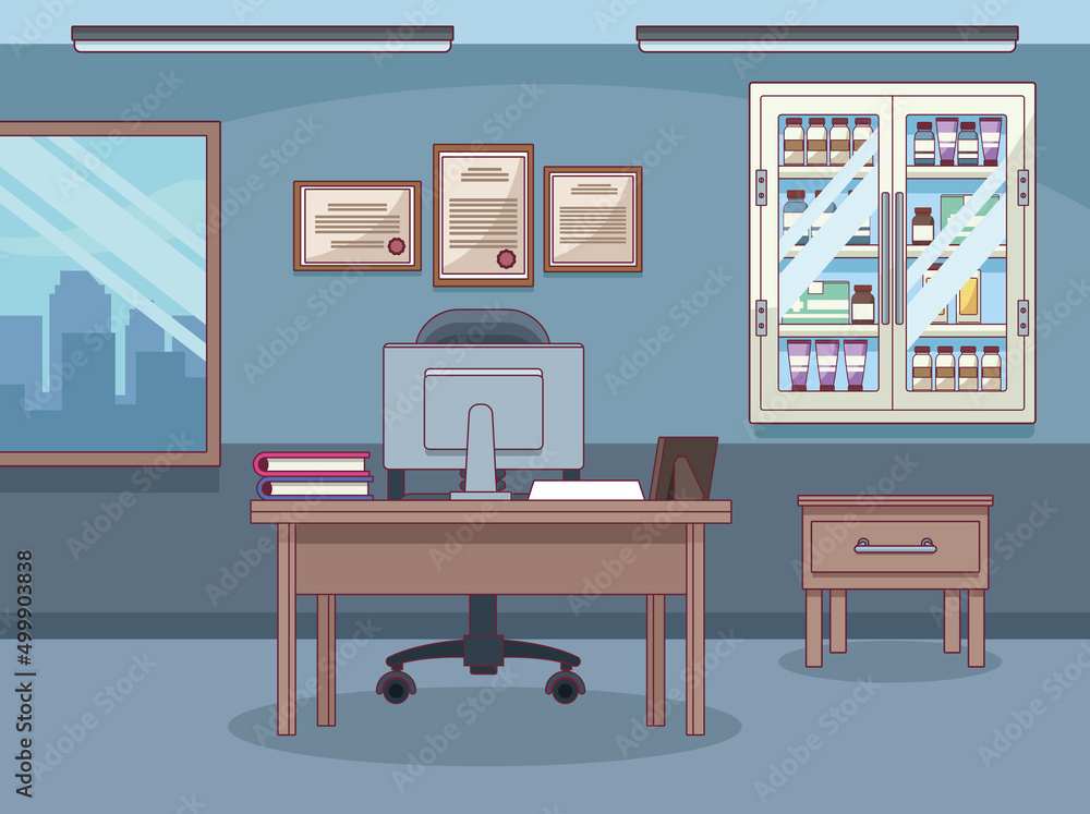 doctors office with desktop doctors office with desktop