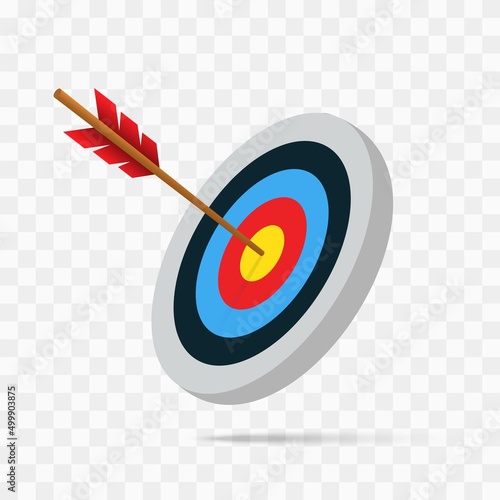 Fotografia Archery target with arrow isolated on transparent background
