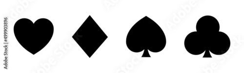 Fotografering Playing card suit icons