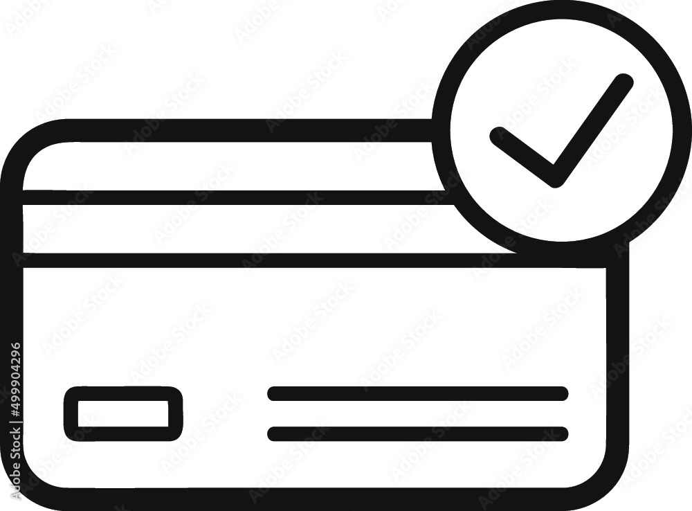 Vector contour icon of payment bank card Vector contour icon of payment bank card
