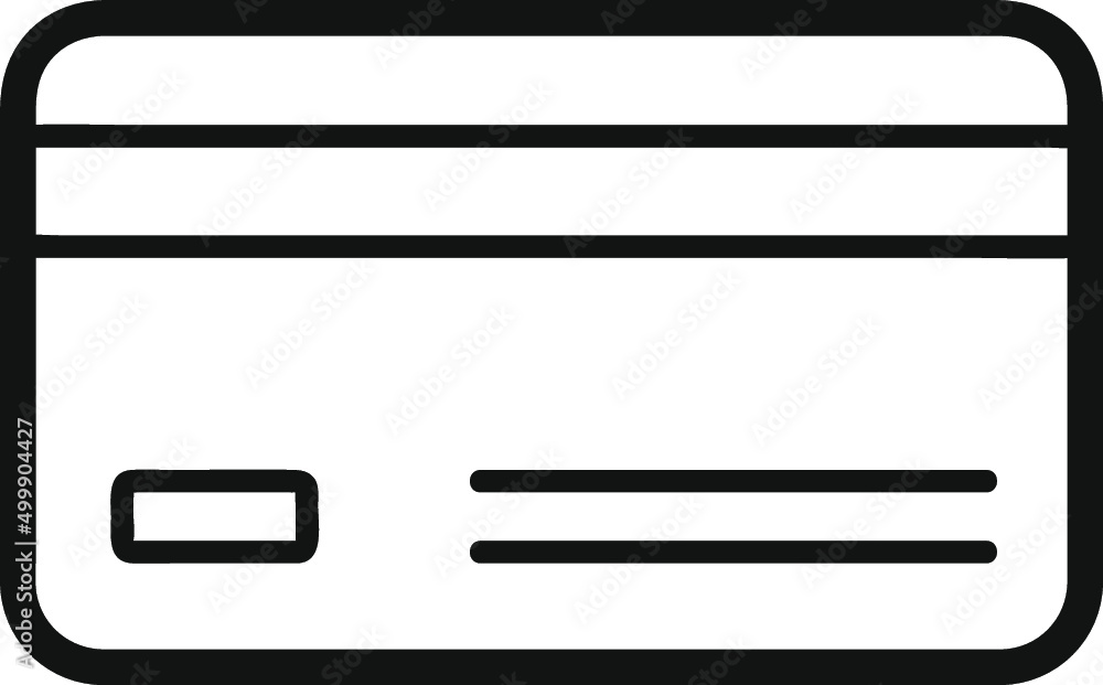 Vector contour icon of credit bank card Vector contour icon of credit bank card