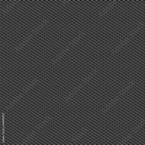 Wavy lines seamless pattern. Angled jagged stripes ornament. Linear waves motif. Diagonal curves print. Striped background. Tilted broken line shapes wallpaper. Slanted zigzag stripe figures. Vector
