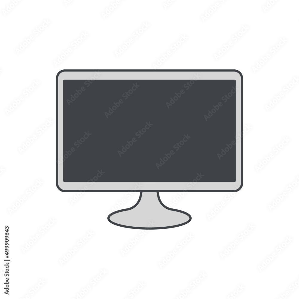 computer spy, computer displayed an eye icon in color icon, isolated on white background computer spy, computer displayed an eye icon in color icon, isolated on white background