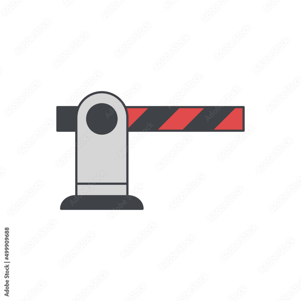 Barrier gate, security icon in color icon, isolated on white background Barrier gate, security icon in color icon, isolated on white background