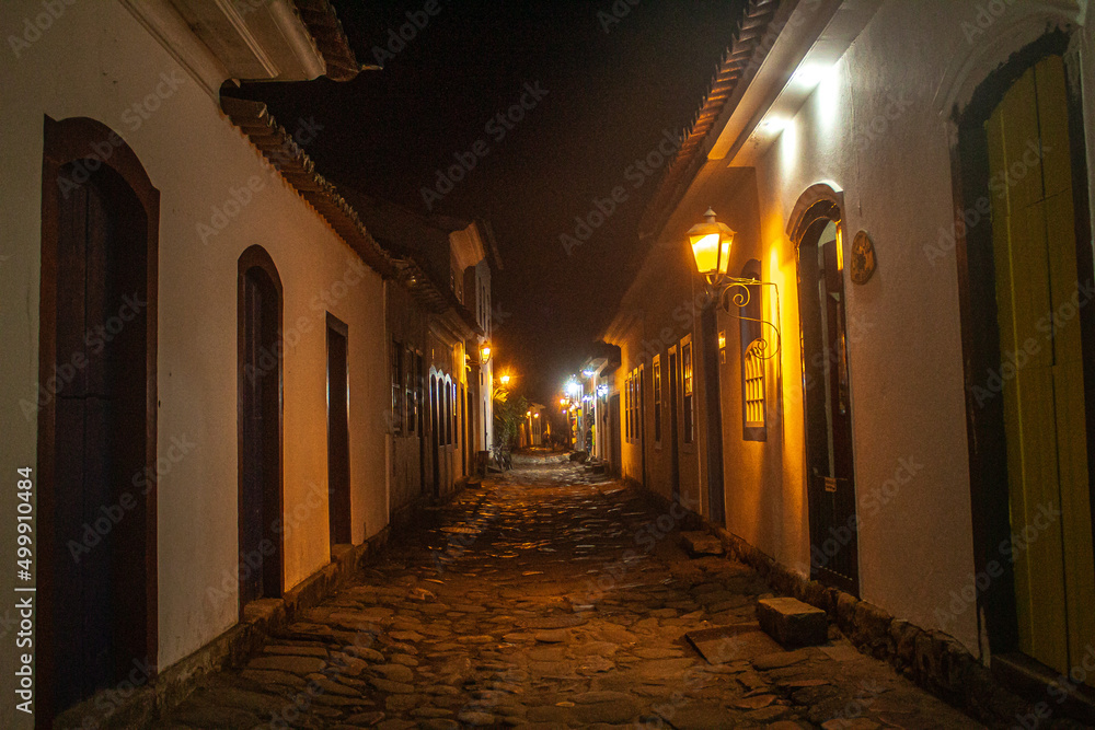 Fototapeta premium night view of the historic center of the city of Paraty, State of Rio de Janeiro, Brazil
