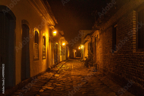 night view of the historic center of the city of Paraty, State of Rio de Janeiro, Brazil photo