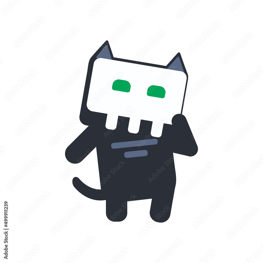 Flat cartoon character cat vector illustration Flat cartoon character cat vector illustration