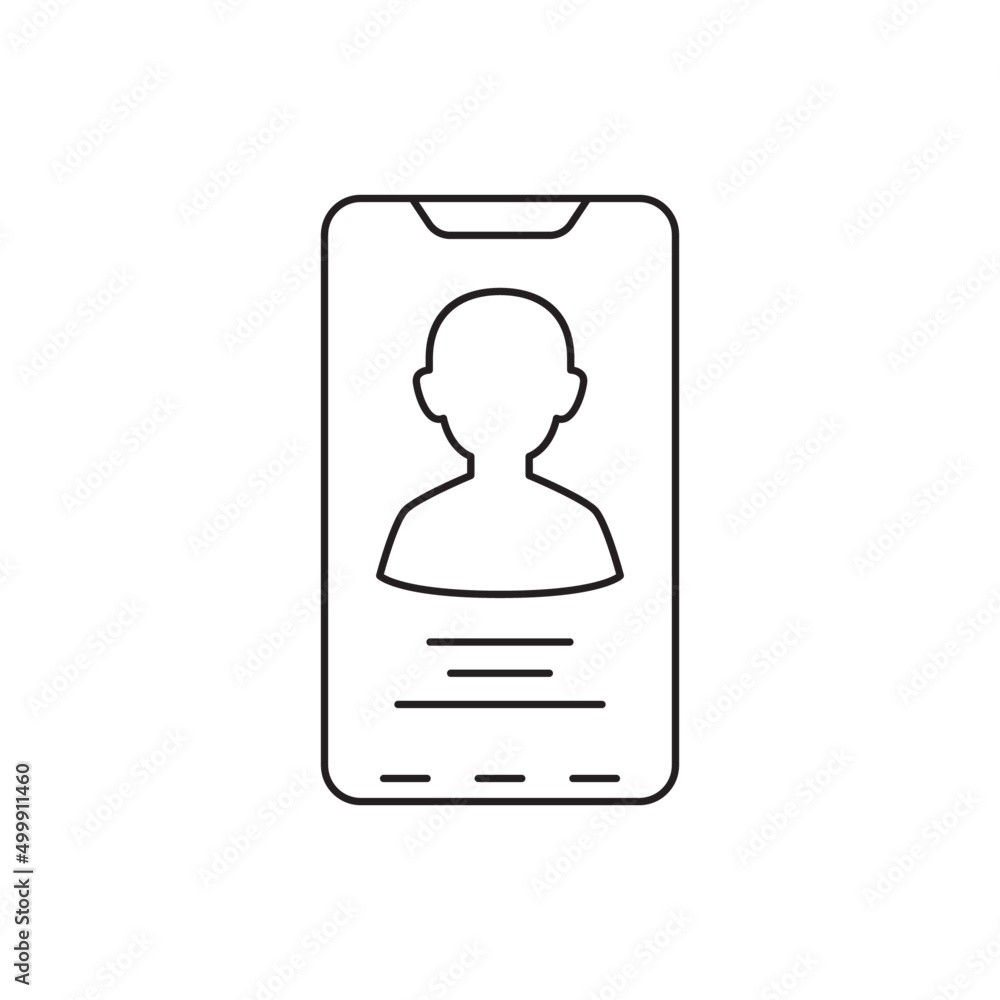 A person in a phone display icon A person in a phone display icon