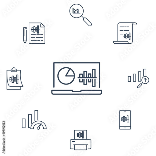 graph icons set . graph pack symbol vector elements for infographic web