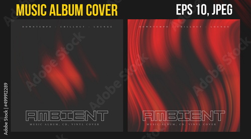 Music Album Cover for the Web Presentation. Colorful Vector Background. Abstract postcard set. Posters Template. Vinyl and CD DVD artwork design. Square flyers, banners, brochure, book.  Music Single 