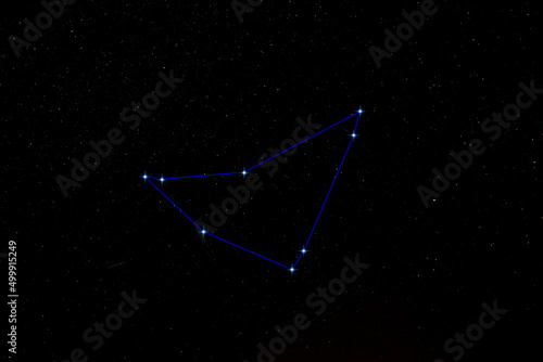 nightscape, night full of stars,  constellation capricornus in the northern hemisphere