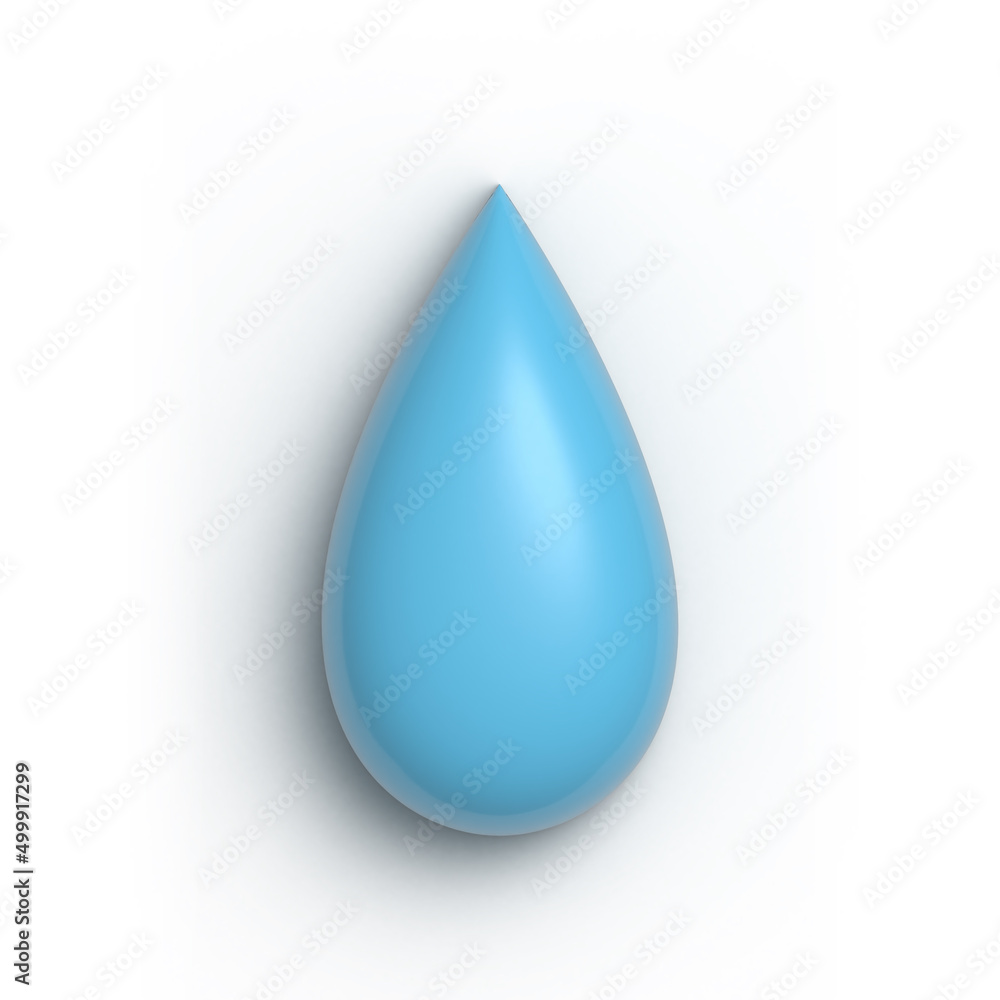 Blue water drop. Isolated element on a white background. 3D rendering. Blue water drop. Isolated element on a white background. 3D rendering.