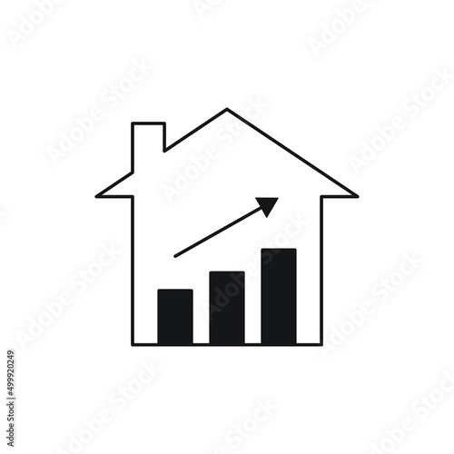 House graph icon design isolated on white background