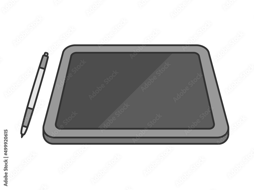 液晶ペンタブレットとタッチペンのイラスト 液晶ペンタブレットとタッチペンのイラスト