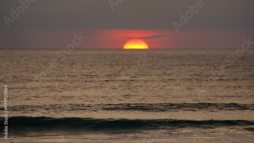 Sunset over the beach in Canoa  Ecuador