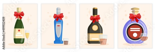Various bottles set
