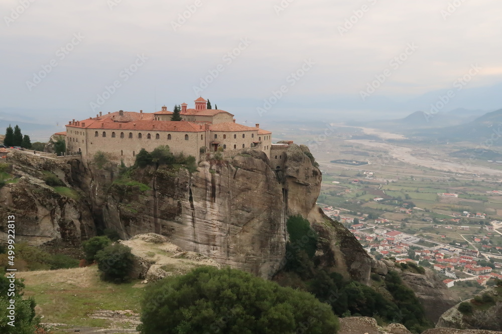 St. Stephen Monastery with the town Kalambaka in the background St. Stephen Monastery with the town Kalambaka in the background