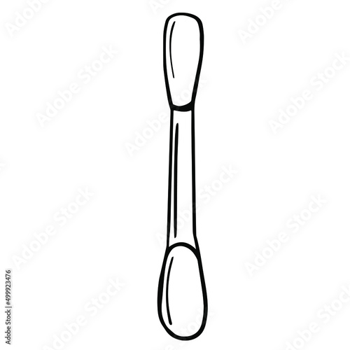 Black doodle of an ear stick. Hand-drawn bathroom accessories illustration.
ear stick line art Illustration