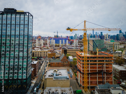 Aerial Drone of Urban Jersey City Industrial