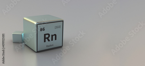Foto radon symbol chemical. chemical symbol 3d illustration.