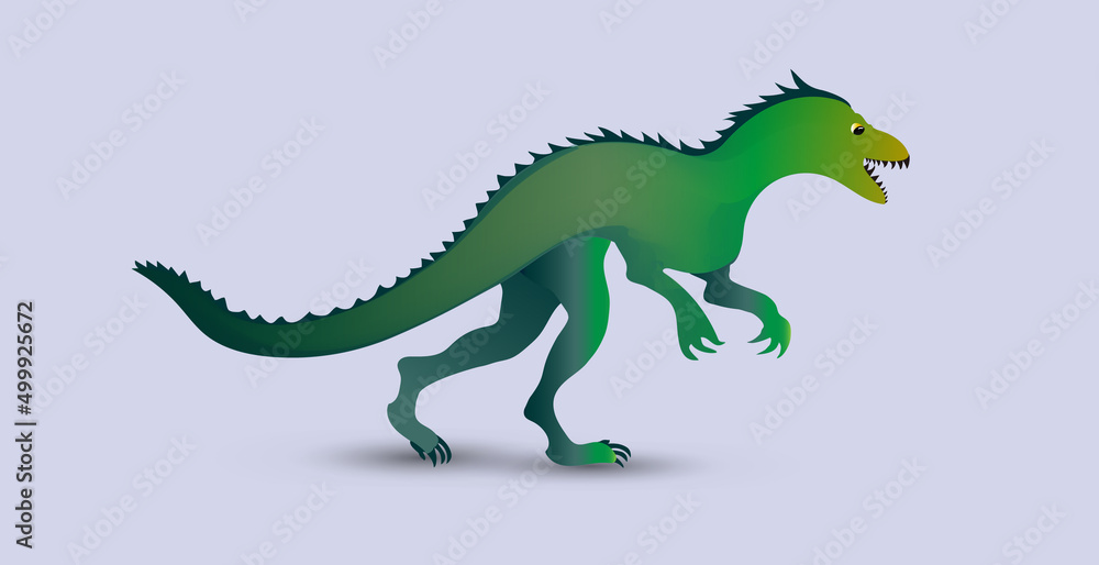 Fototapeta premium Dinosaur green enormous predator graphic icon clipart label icon vector image design template