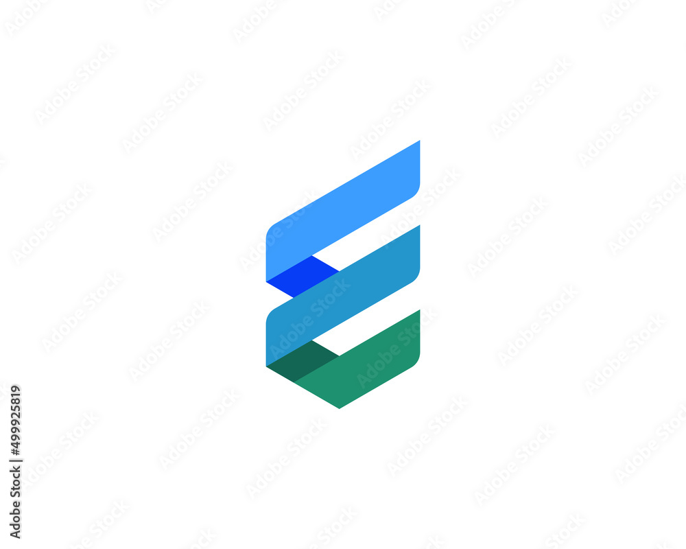 Abstract logo with E letter design Abstract logo with E letter design
