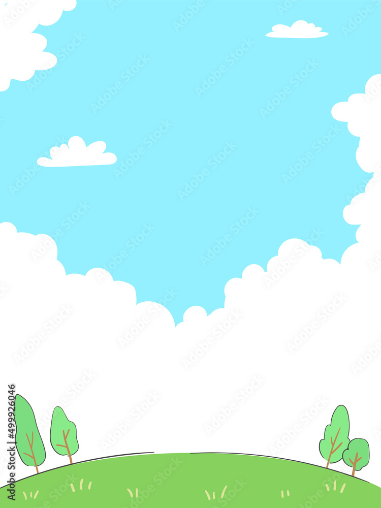 Obraz premium 들판과 하늘 풍경