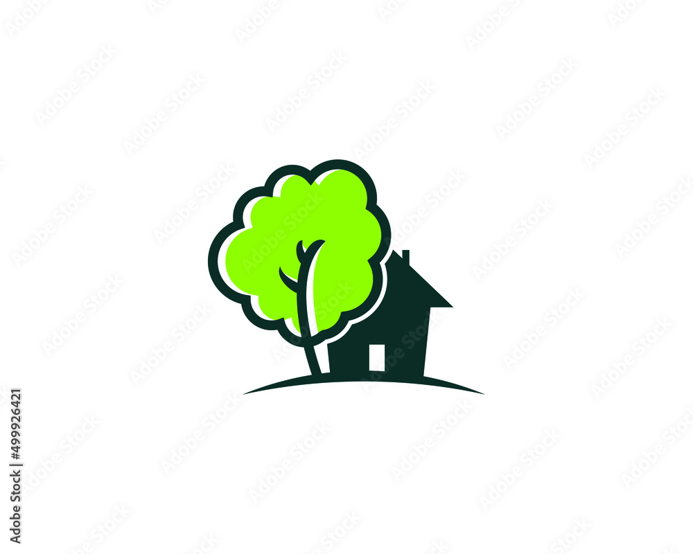 Fototapeta Natural house logo vector design