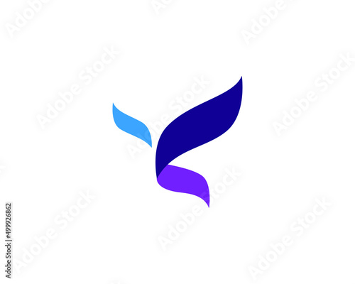 Abstract logo with shape butterfly vector