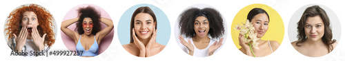 Set of different women on w...