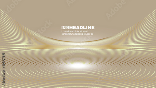 Golden line still Life exhibition hall Exhibition stand technology sense of space background