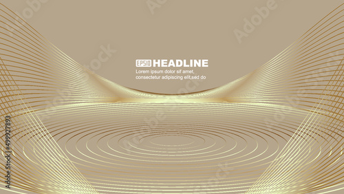 Golden line still Life exhibition hall Exhibition stand technology sense of space background