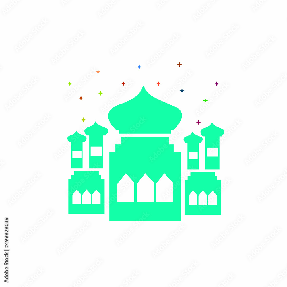 Taj mahal vector icon mosque ramadan.Fit for background eid ramadan.