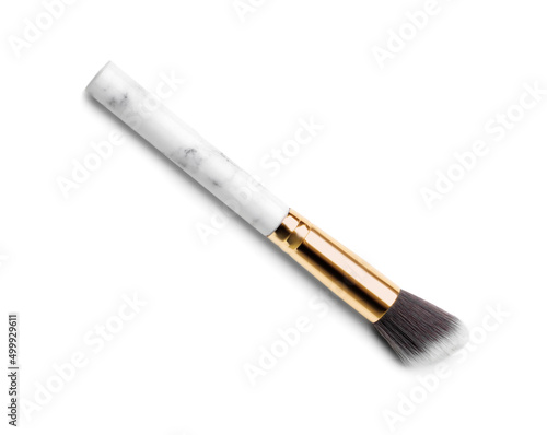 New makeup brush on white background