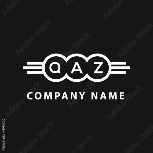 QAZ letter logo design on black background. QAZ  creative initials letter logo concept. QAZ letter design. photo