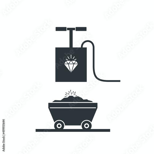 illustration of mining industry, mining icon, vector art.