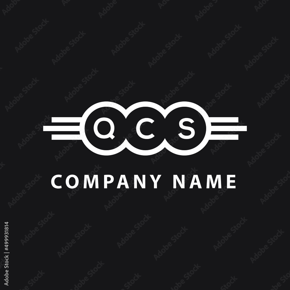 Fototapeta premium QCS letter logo design on black background. QCS creative initials letter logo concept. QCS letter design.