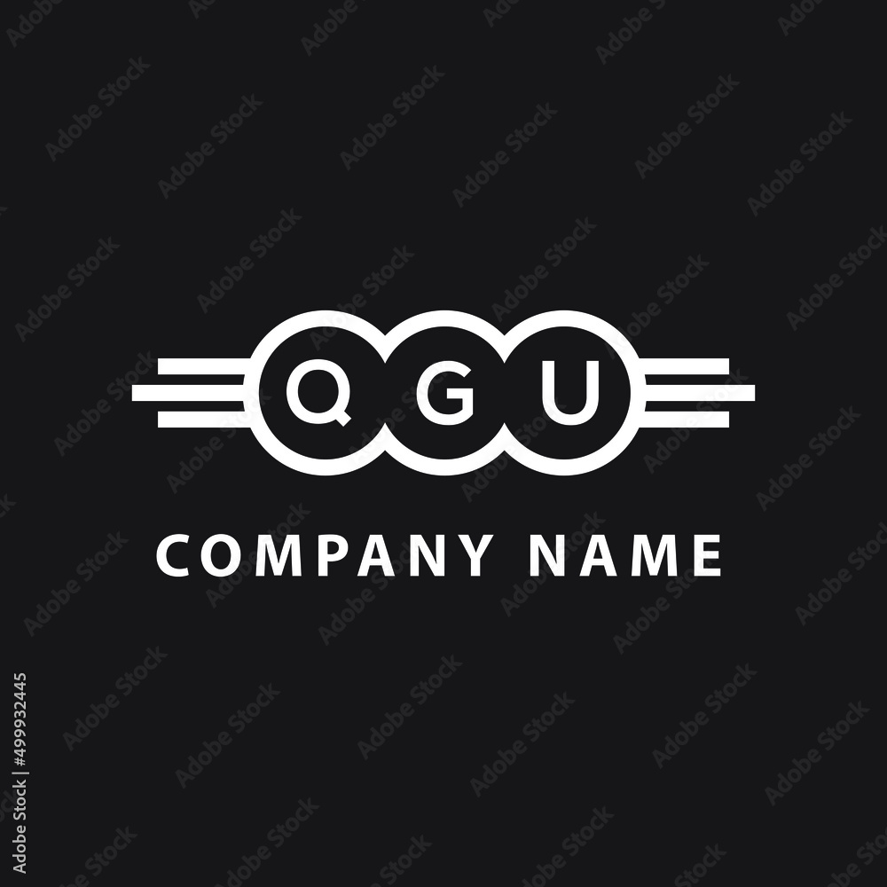 Obraz premium QGU letter logo design on black background. QGU creative initials letter logo concept. QGU letter design. 