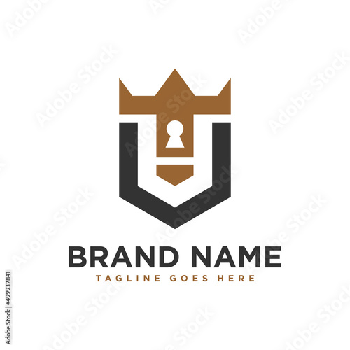 lock king illustration logo design