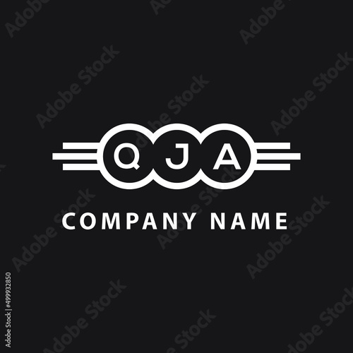 Fototapeta Naklejka Na Ścianę i Meble -  QJA letter logo design on black background. QJA  creative initials letter logo concept. QJA letter design.
