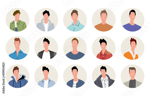 ベクターイラスト素材：人物アイコンセット、男性
