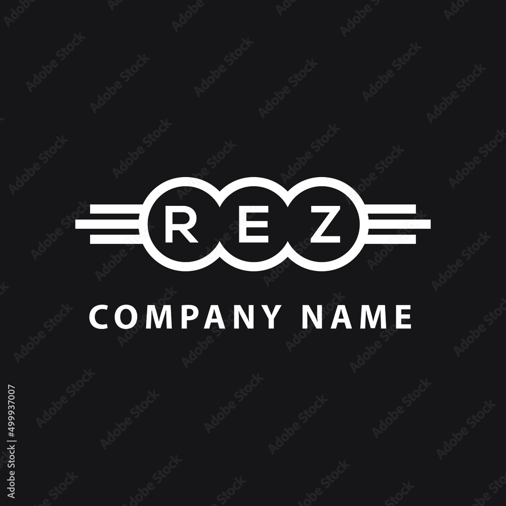 REZ letter logo design on black background. REZ creative initials letter logo concept. REZ letter design. REZ letter logo design on black background. REZ creative initials letter logo concept. REZ letter design.