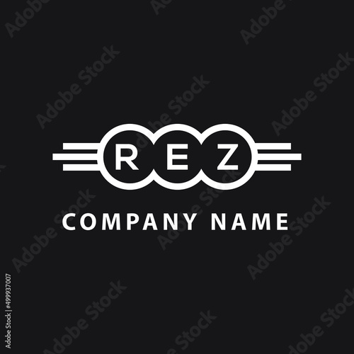 REZ letter logo design on black background. REZ  creative initials letter logo concept. REZ letter design. photo