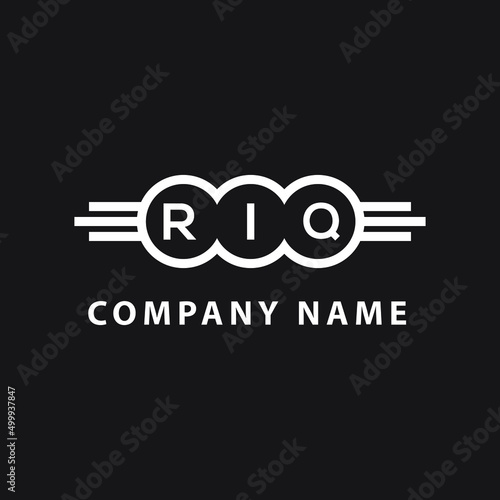 RIQ letter logo design on black background. RIQ  creative initials letter logo concept. RIQ letter design.
 photo