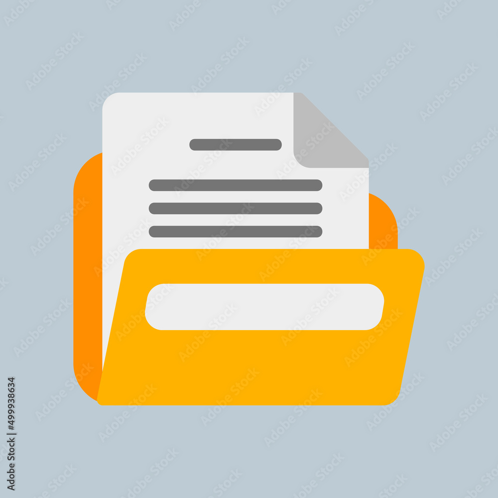 Folder icon in flat style, use for website mobile app presentation Folder icon in flat style, use for website mobile app presentation
