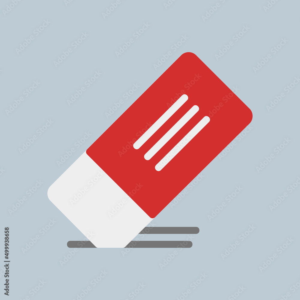 Eraser icon in flat style, use for website mobile app presentation Eraser icon in flat style, use for website mobile app presentation
