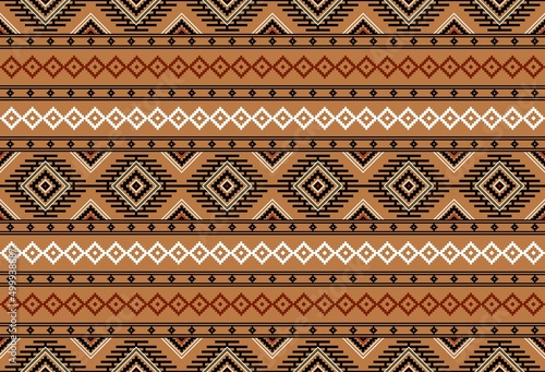 Geometric ethnic oriental seamless pattern traditional Design for background,carpet,wallpaper.clothing,wrapping,Batik fabric,Vector illustration.embroidery style - Sadu, sadou, sadow or sado