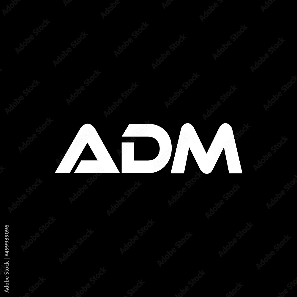 ADM letter logo design with black background in illustrator, vector ...